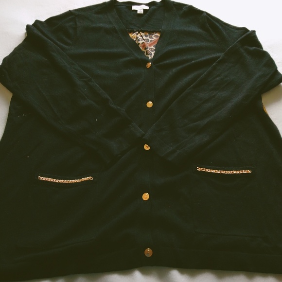 Susan Graver mixed fabric cardigan - Picture 8 of 8